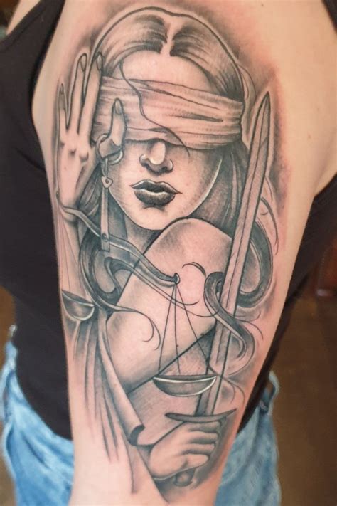 lady justice tattoo|feminine lady justice tattoo.